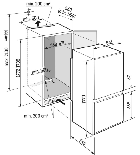 Холодильник вбудовуваний Liebherr IKGS 51Ve03 - 5