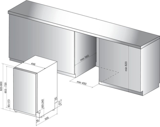 Встраиваемая посудомоечная машина Hotpoint-Ariston HSIO 3O23 WFE - 9