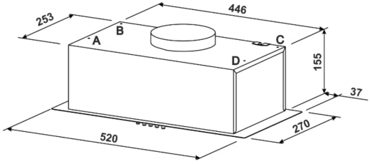 Витяжка вбудована Jantar BILT 650 LED 52 BL - 7