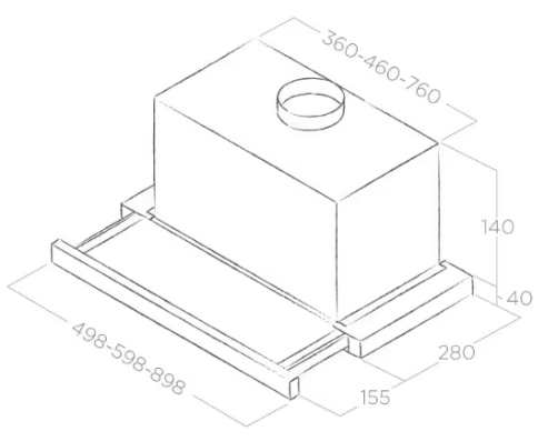 Витяжка Телескопічна ELICA TT14 PLUS BL/A/60 - 2