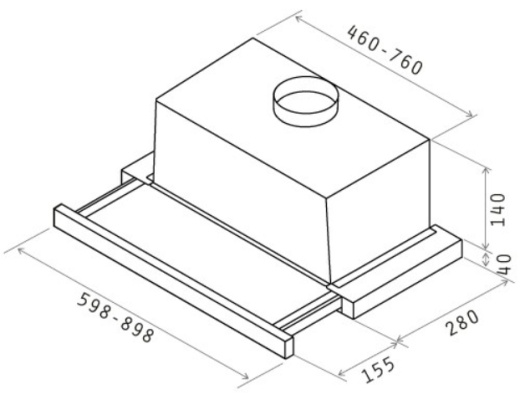 Вытяжка телескопическая ELICA TT14 STD WH/A/60 - 4
