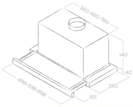 Вытяжка телескопическая ELICA TT14 LUX GRVT/A/60 - 7