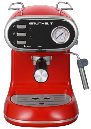 Рожковая кофеварка эспрессо Grunhelm GEC09 red - 1