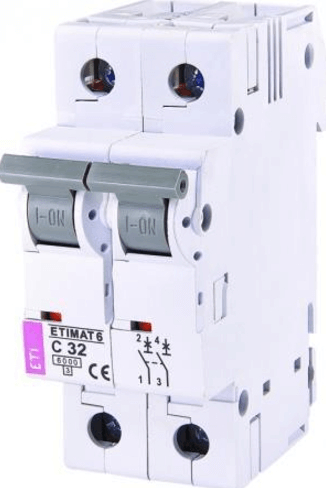 Автоматичний вимикач ETI, ETIMAT 6 2p С 32А (6 kA) - 1