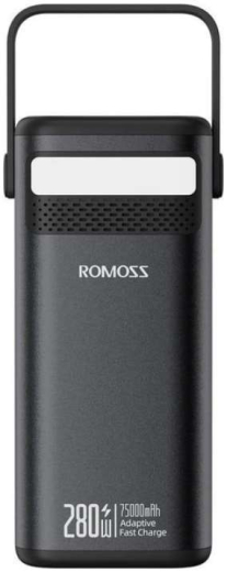 Зовнішній акумулятор (павербанк) Romoss PMT75 75000mAh Black (PMT75-1E2-2133H) - 1