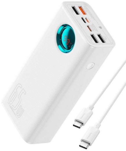 Внешний аккумулятор (павербанк) Baseus Amblight Digital Display 26800mAh 65W White (P10022402223-00) - 3