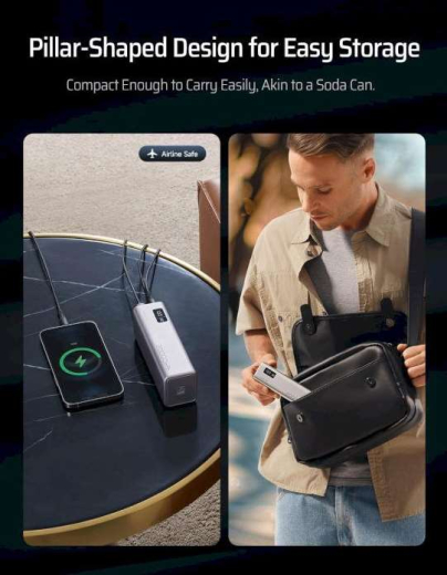 Зовнішній акумулятор (павербанк) Cuktech PB200 20000mAh 85W 2C1A Grey - 3