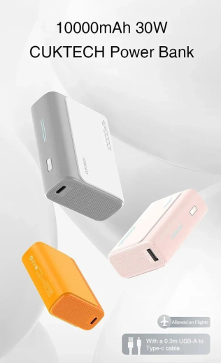 Зовнішній акумулятор (павербанк) CUKTECH PB100 10000mAh 30W Orange - 2