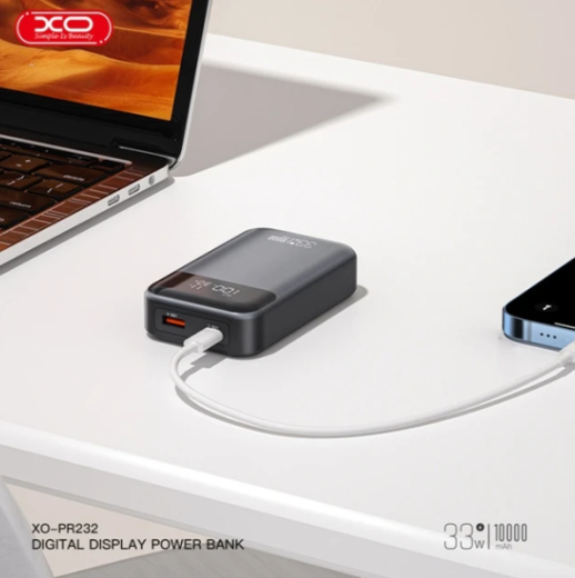 Зовнішній акумулятор (павербанк) XO PR232 10000 mAh PD30W + PPS33W Black (PR232_Black) - 5