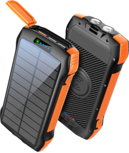 Зовнішній акумулятор (павербанк) із сонячною панеллю Promate SolarTank-20PDQI 20W 20000mAh Black (solartank-20pdqi.black) - 1