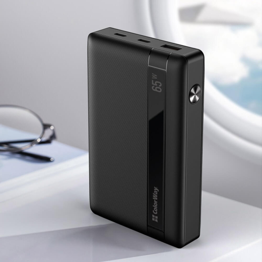 Зовнішній акумулятор (павербанк) ColorWay 20000mAh 65W Black (CW-PB200LPA3BK-PDD) - 6
