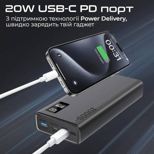 Зовнішній акумулятор (павербанк) Promate Bolt-20PD 20000mAh Black (bolt-20pd.black) - 4