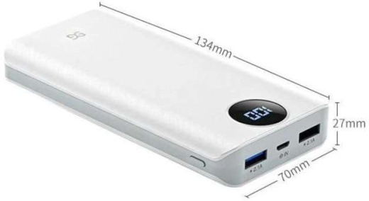 Універсальна мобільна батарея Gusgu Xiamen Mini 80000M 20000 mAh White (GB/T-35590/UA-102807) - 4