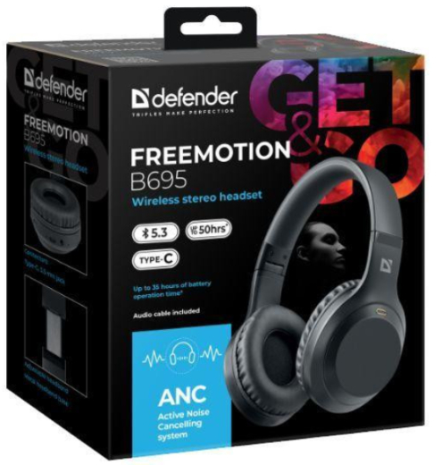 Навушники DEFENDER (63695)FreeMotion B695 Bluetooth ANC, чорний - 5