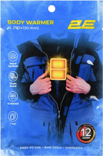 Хімічна грілка для тіла 2E розмір XL (192x130мм), клейка, до 12 годин - 3