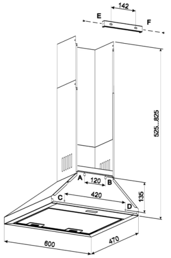 Витяжка JANTAR KBT 650 LED 60 BL - 10