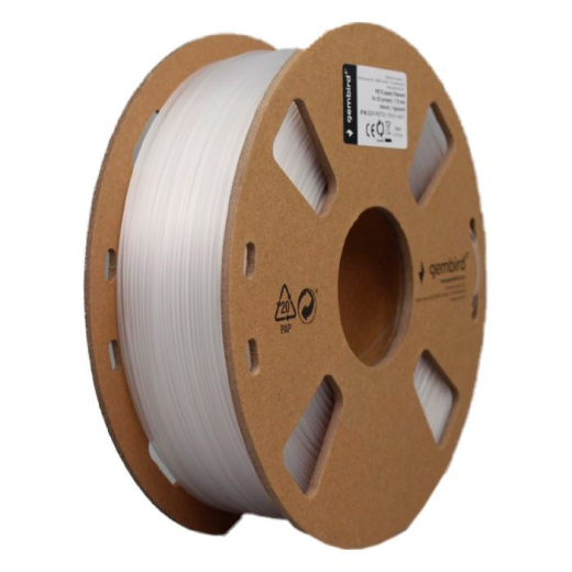 Пластик для 3D-принтера Gembird PETG, 1.75 мм, white, 1 кг (3DP-PETG1.75-01-W) - 1
