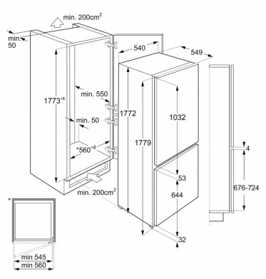 Встраиваемый холодильник SMEG C4172E - 2