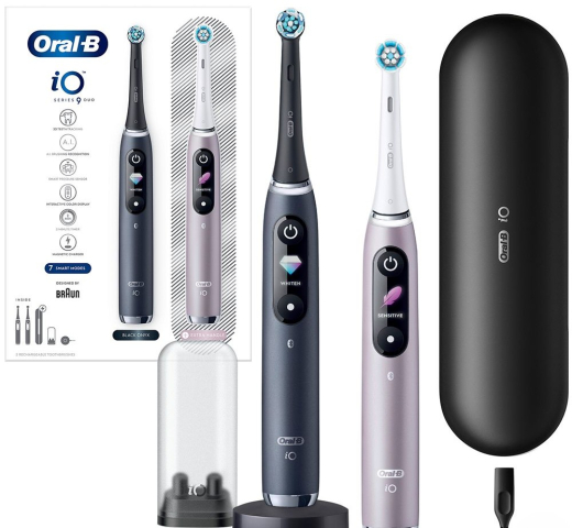 Набір із 2-х електричних зубних щіток Oral-B iO Series 9 Duo Black Onyx/Rose Quartz iOM9d.2J2.2AD - 2