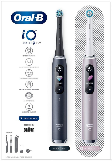 Набір із 2-х електричних зубних щіток Oral-B iO Series 9 Duo Black Onyx/Rose Quartz iOM9d.2J2.2AD - 3