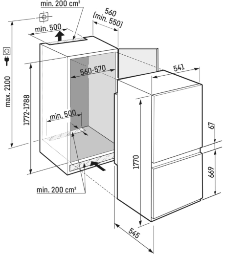 Вбудований холодильник з морозильною камерою Liebherr ICBNSd 5123 Plus - 11