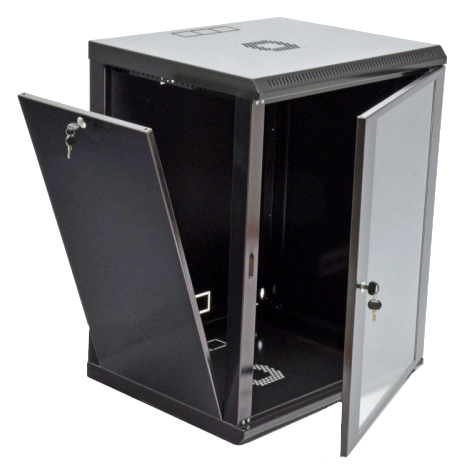 Шкаф акриловое стекло, черный 15U 600х500 - 1