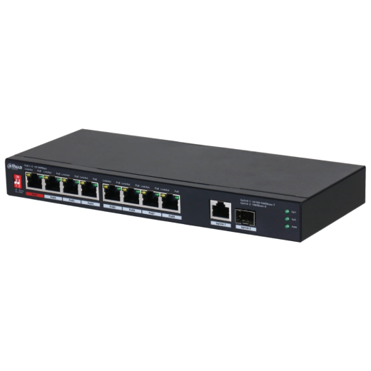 Коммутатор 8 портов неуправляемый Dahua DH-PFS3110-8ET1GT1GF-96 PoE - 1