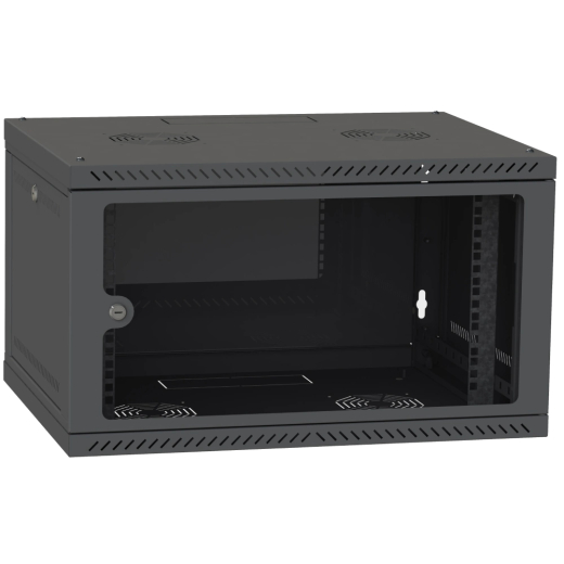 Шкаф телекоммуникационный двери IPCOM 4U 600x450 стекло (черный) - 1