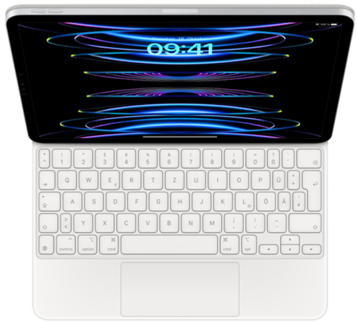Обложка-клавиатура Apple Magic Keyboard для iPad Pro 11 (3rd gen) та iPad Air (5th gen) German White (MJQJ3D/A) - 1