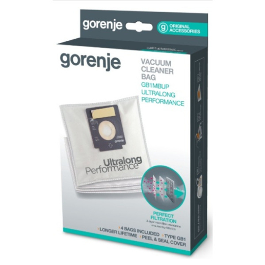 Набір багаторазових мішків для пилососу Gorenje GB1MBUP 4 мішки+ вх.фільтр - 3