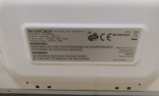 Мікрохвильова піч SilverCrest SMW 700 D3 - 4