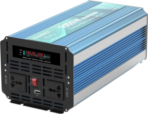 Инвертор Choetech с зарядкой, функция ИБП 12\220В 1000Вт, чистая синусоида (INV-C1000WUPS-EU) - 2