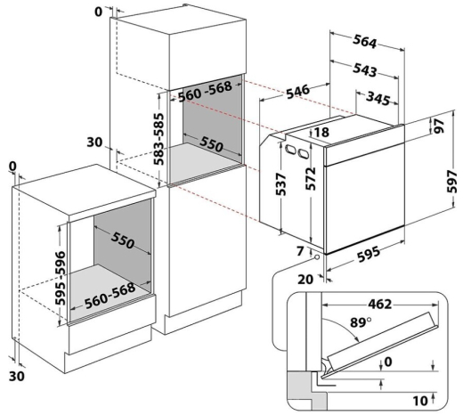 Духовка электрическая Whirlpool WOI4S8HM2SBA - 3