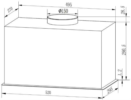 Вытяжка встраиваемая Interline BOXGLASS BL A/60 PB/2/T - 4