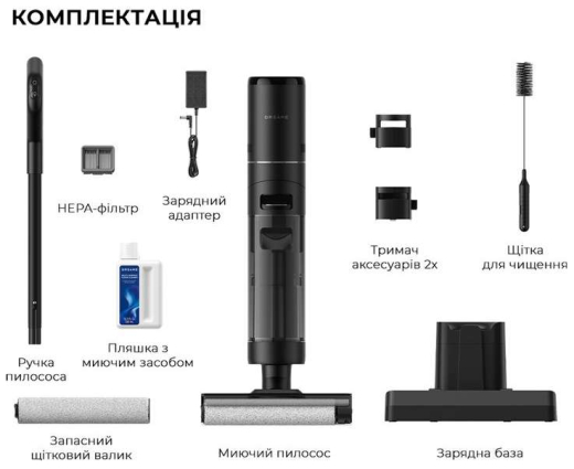 Моющий вертикальный пылесос (1в1) Dreame H12S (HHR30B) - 3