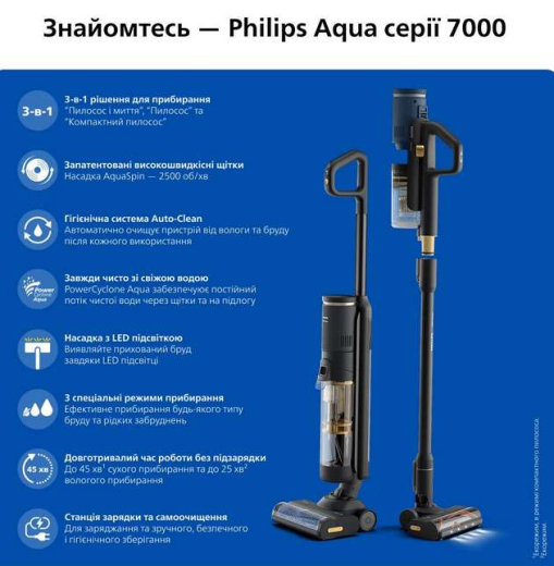 Вертикальний + ручний пилосос (2в1) Philips 9000 Series AquaTrio XW7264/10 - 11