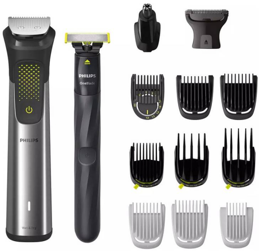 Машинка для стрижки + тример Philips Multigroom All-in-One Trimmer Series 9000 15in1 MG9552/15 - 1
