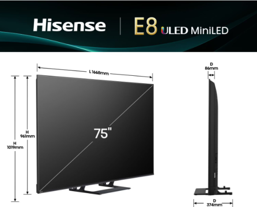 Телевизор HISENSE 75E8Q - 3
