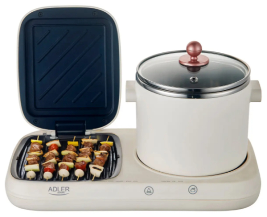 Электрическая плита с кастрюлей и грилем Adler AD 6421 2 w 1 - 5