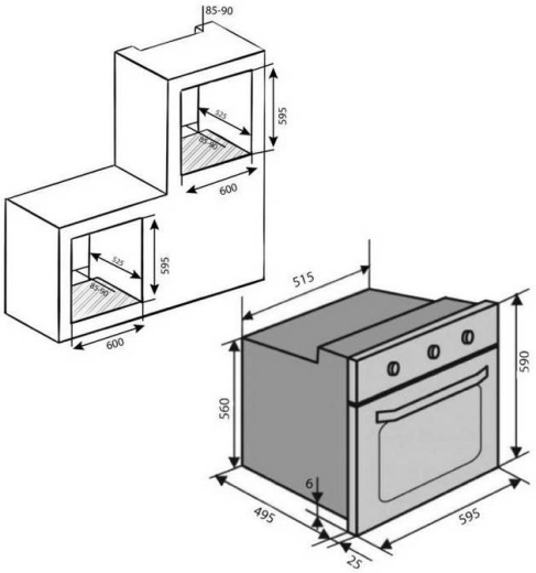 Духовка електрична Ventolux EO60TC-6P IVG - 5