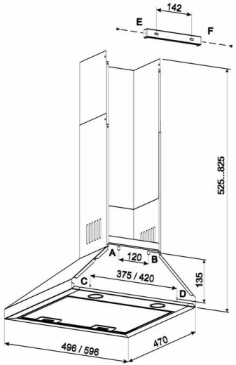 Вытяжка купольная Jantar KBT 650 LED 50 BG - 8