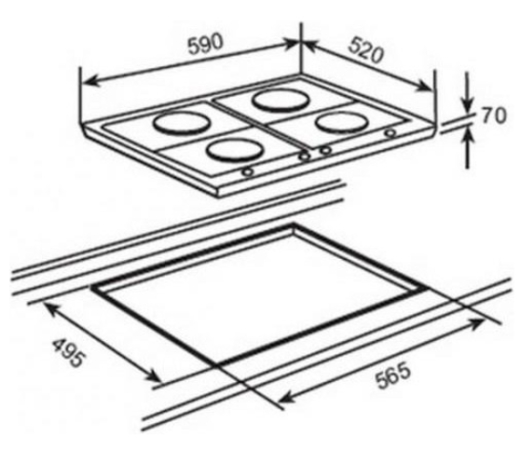 Газова варильна поверхня Teka EW 60 4G AI AL CI (40218060) - 2