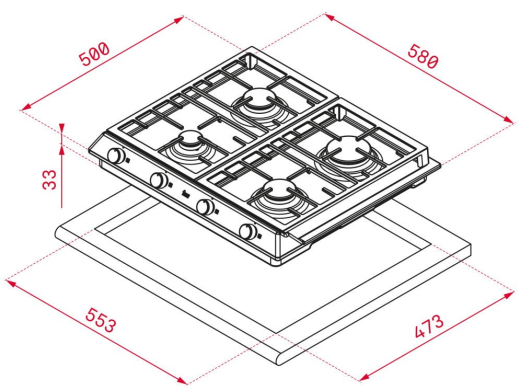 Газова варильна поверхня Teka EX 60.1 4G DR (40212215) - 2