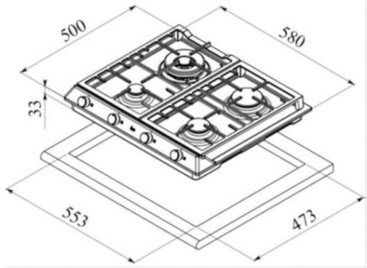 Газовая варочная поверхность Teka EX 60.1 4G DR (40212215) - 3