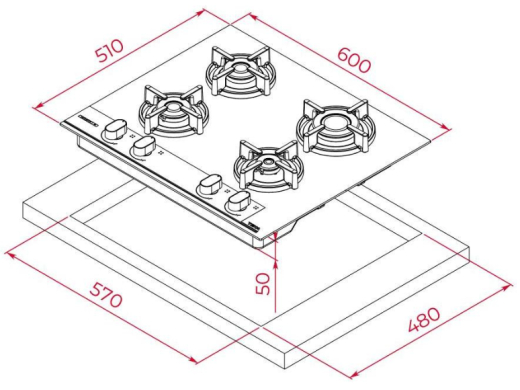 Газова варильна поверхня Teka GBC 64 BM (112570217) - 2