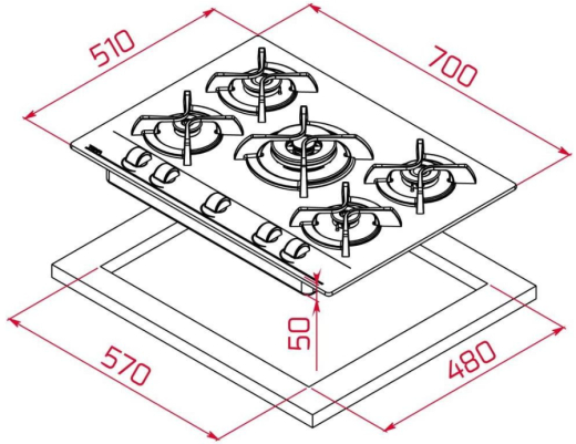 Газова варильна поверхня Teka GBC 75030 KBN (112580028) - 4