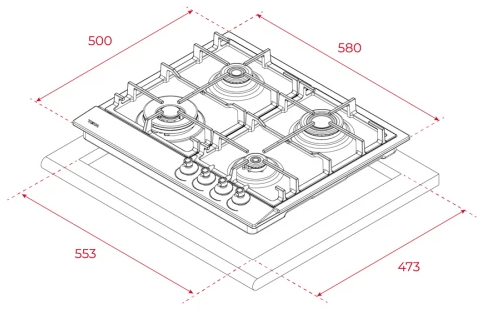 Газовая варочная поверхность Teka GSC 64320 AT (112610060) - 5
