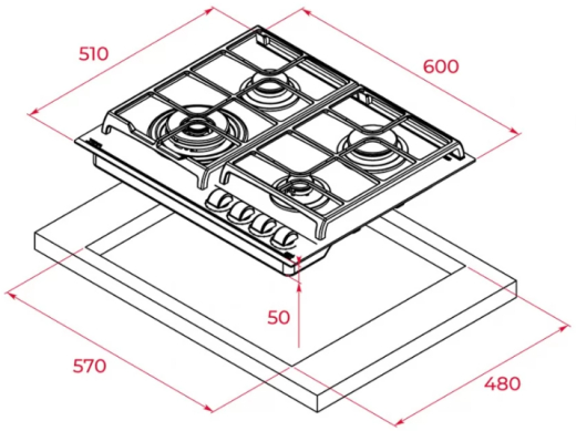 Газовая варочная поверхность Teka GZC 64320 XBN (112570042) - 8