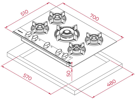 Газова варильна поверхня Teka Infinity G1 GBC 75-G1 GB (112570220) - 4
