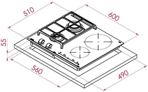 Комбинированная варочная поверхность Teka HYBRID JZC 64322 ABN BLACK (112570132) - 8